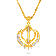 22K Gold Divine Khanda Pendant