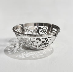 Silver Floral Cutwork Bowl