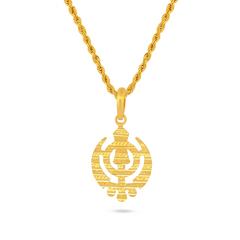 22K Gold Elegant Khanda Pendant