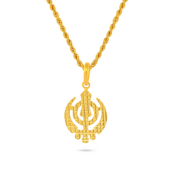 22K Gold Elegant Khanda Pendant