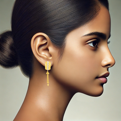 22K Gold Dangle Clip-On Earrings