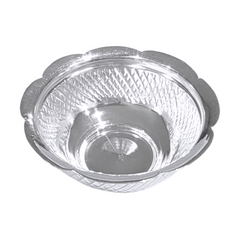 Silver Diamond-Cut Design Bowl