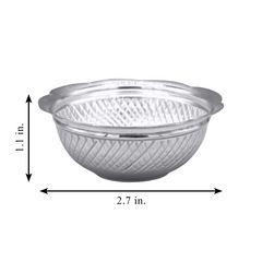 Silver Diamond-Cut Design Bowl