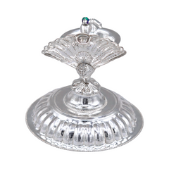Silver Peacock Oil Lamp & Incense Holder