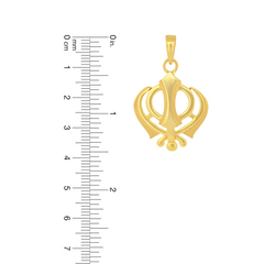 22K Gold Classic Khanda Pendant