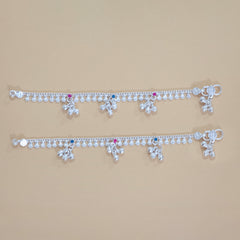Silver Kids Multicolor Gungroo Anklets