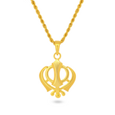 22K Gold Classic Khanda Pendant