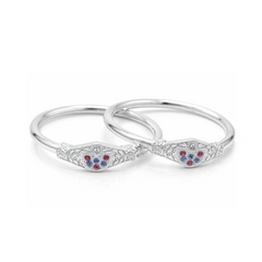Silver Royal Diya Baby Kadas - Set of 2