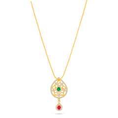 22K Gold Royal Teardrop Necklace