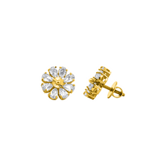 22K Gold Celestial Petal Earrings