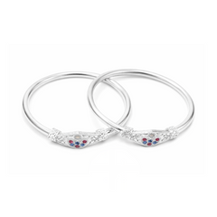 Silver Royal Diya Baby Kadas - Set of 2
