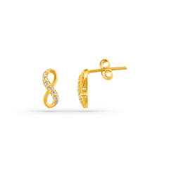 22K Gold Infinity Drop Necklace & Earrings Set