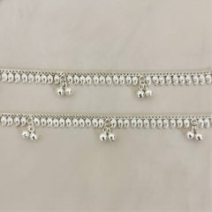 Silver Leaf Charm Anklets