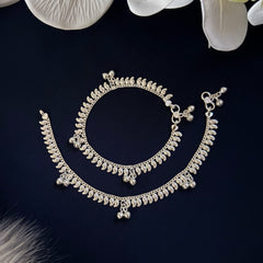 Silver Leaf Charm Anklets