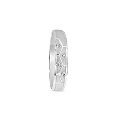 Platinum Hexagonal Diamond Band