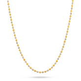 22K Gold Beaded Two-Tone Chain - 16"