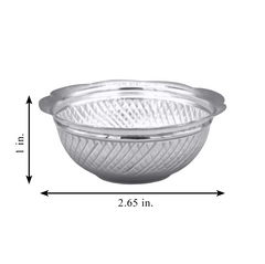 Silver Diamond-Cut Design Bowl