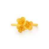 22K Gold Floral Cluster Statement Ring