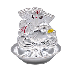 Silver Ganesha Incense Holder