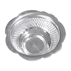 Silver Diamond-Cut Design Bowl
