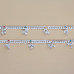 Silver Multicolor Gungroo Anklets