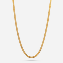 22K Gold Flat Textured Chain - 20"