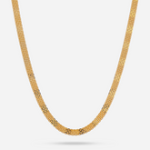 22K Gold Flat Textured Chain - 20"