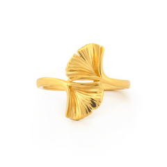 22K Gold Leaf Ring