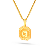 22K Gold Elegant Ik Onkar Pendant with Intricate Detailing