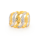 22K Gold Two-Tone Wide Ring