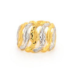 22K Gold Two-Tone Wide Ring