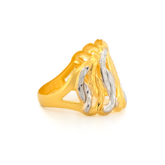 22K Gold Two-Tone Wide Ring