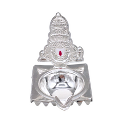 Silver Balaji Oil Lamp & Incense Holder
