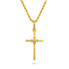 22K Gold Exquisite Cross Pendant
