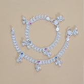 Silver Kids Multicolor Gungroo Anklets