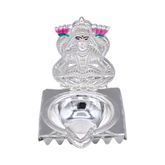 Silver Lakshmi Oil Lamp & Incense Holder