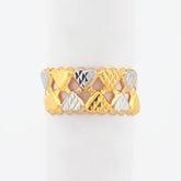 22K Gold Two-Tone Hearts Ring