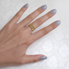 22K Gold Two-Tone Hearts Ring