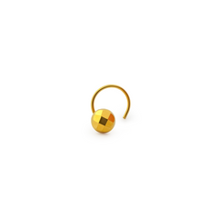 22K Gold Faceted Ball Nose Pin
