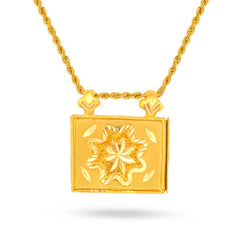 22K Gold Traditional Sikh Pendant with Khanda Symbol