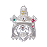 Silver Lord Venkateswara Oil Lamp & Incense Holder