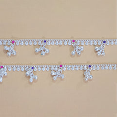 Silver Kids Multicolor Gungroo Anklets