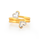 22K Gold Two-Tone Heart Ring