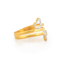 22K Gold Two-Tone Heart Ring
