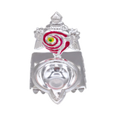 Silver Shankh Chakra Oil Lamp & Incense Holder