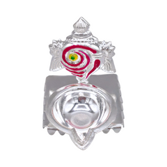 Silver Shankh Chakra Oil Lamp & Incense Holder
