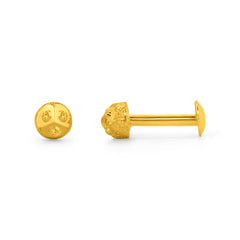 22K Gold Diamond-Cut Baby Stud Earrings