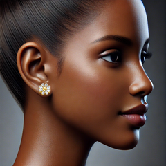 22K Gold Celestial Petal Earrings