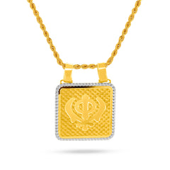 22K Gold Sq Kanda Pendant