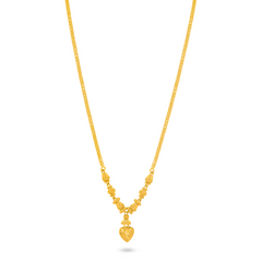 22K Gold Traditional Gold Heart Necklace